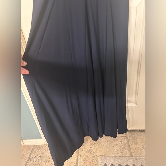 Jump apparel by Wendye Chaitin navy blue one shoulder  maxi dress/gown sz 1/2 - Picture 4 of 8
